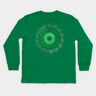 Emerald Green and Ivy (Abstract Design) Kids Long Sleeve T-Shirt